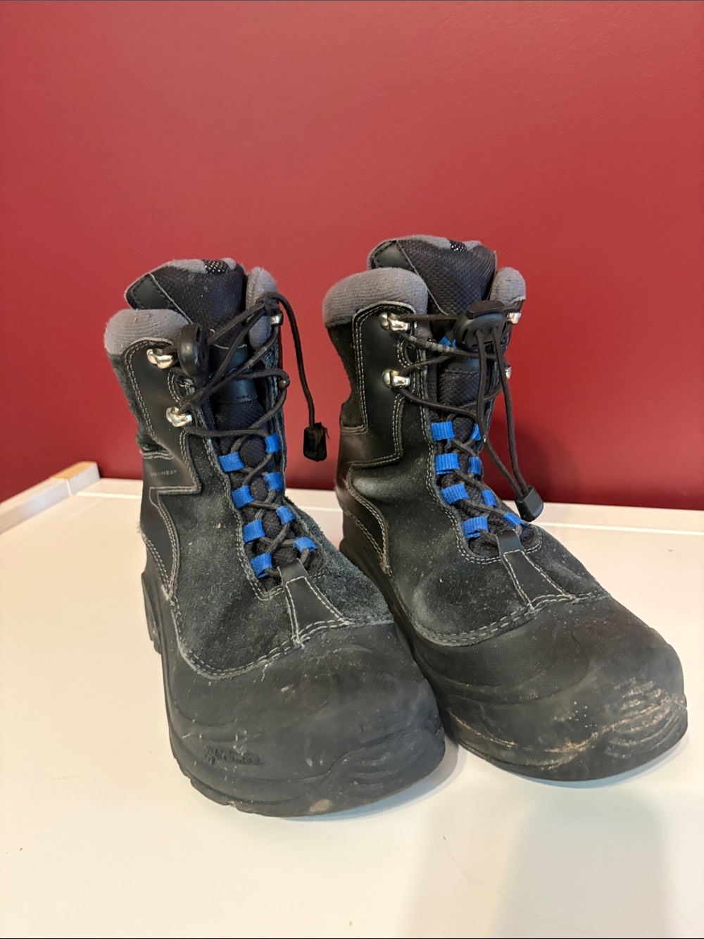 Columbia Black and Blue Kids Snow Boots - Lace-Up